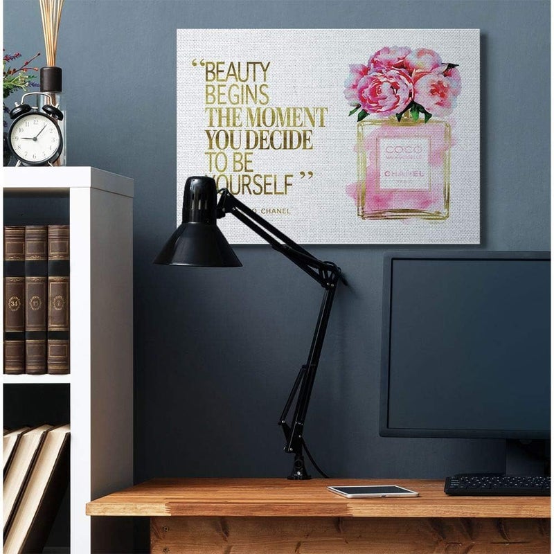 Stupell Industries Fashioner Perfume Gold Pink Watercolor Inspirational Word Wall Art - Image 2