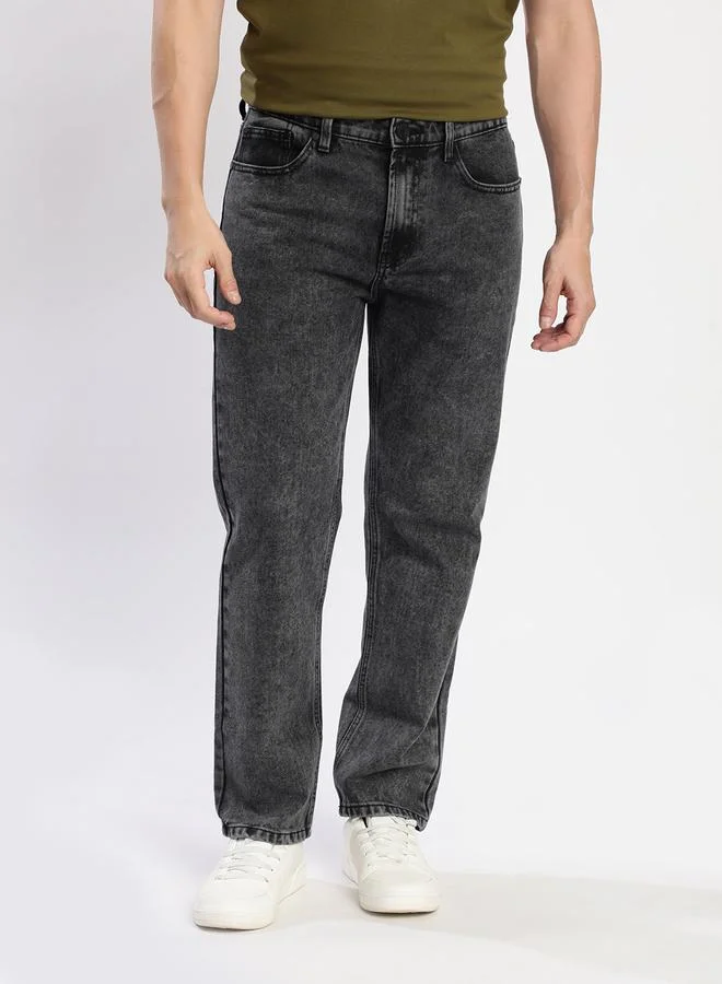 Styli Men Mid Rise Relaxed Fit Cotton Jeans By Bene Kleed