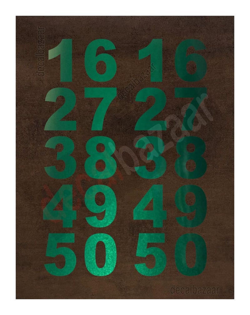 decalbazaar ملصق أرقام 1.5 بوصة فينيل عاكس أخضر (مجموعة 2) ، (رمز 15) - Image 2