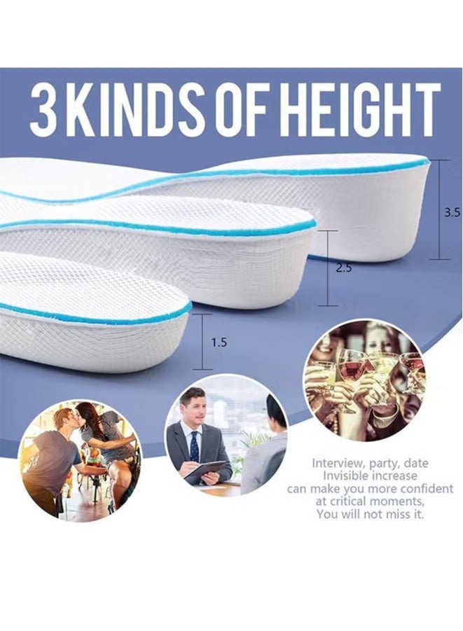 Height Increased Insole 3 Size Arch Support Breathable Shoe Insoles Heel Lift Pad for Men - Image 2