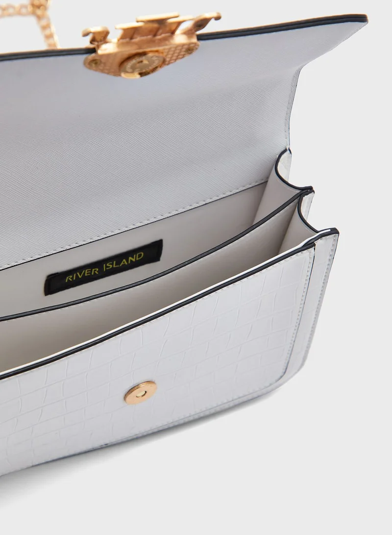 RIVER ISLAND Croc Lock Satchel