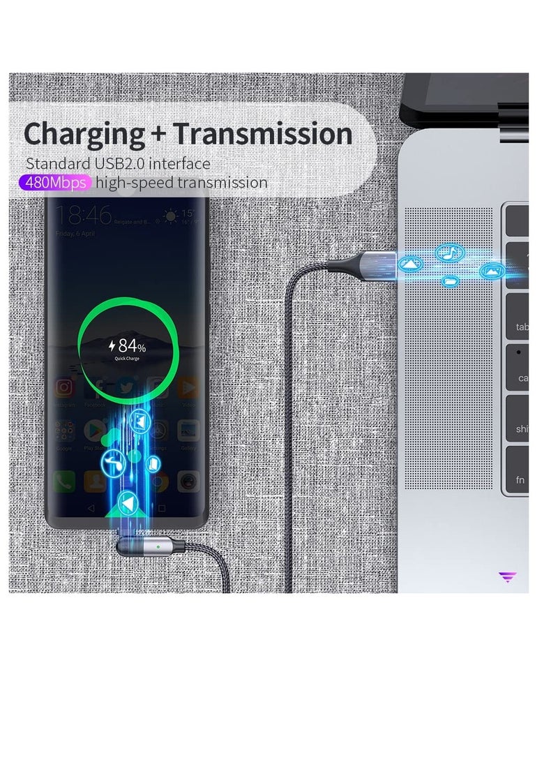 Excefore USB Type-C Charger Cord, 1.2m 180 Degree Rotating Head USB Type-C Nylon Charging and Data Transfer Cord Cable, for Samsung/LG/Moto/LG Phones, for PS5/Xbox X/S Controller/Switch Pro Controller - Image 4