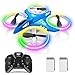 Dwi Dowellin 49 Inch Mini Drone for Kids LED Night Lights One Key Take Off Landing Flips RC Remote Control Small Flying Toys Drones for Beginners Boys and Girls Adults Nano Quadcopter Blue - Image 4
