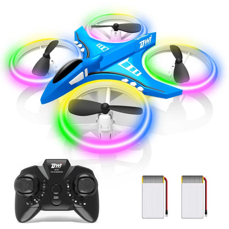 Dwi Dowellin 49 Inch Mini Drone for Kids LED Night Lights One Key Take Off Landing Flips RC Remote Control Small Flying Toys Drones for Beginners Boys and Girls Adults Nano Quadcopter Blue - Image 3