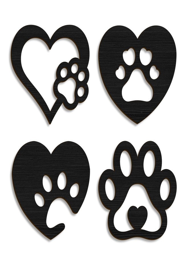 Pigort Dog Room Decor Paw Prints Wooden Wall Art Dog Lovers Gifts Puppy Decorations Signs for Home Kitchen Bathroom Bedroom - Image 1