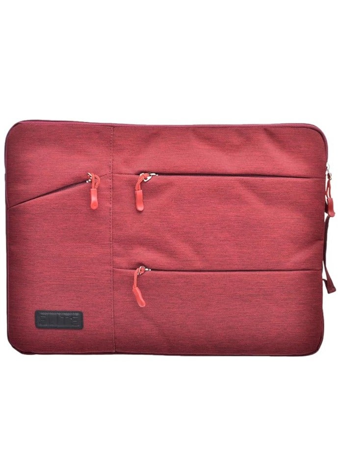إليت Elite fabric pocket sleeve with hand holder and 3 zipper pocket For laptop 13.3/14 inch - Bronze - No:GS40  - Image 2