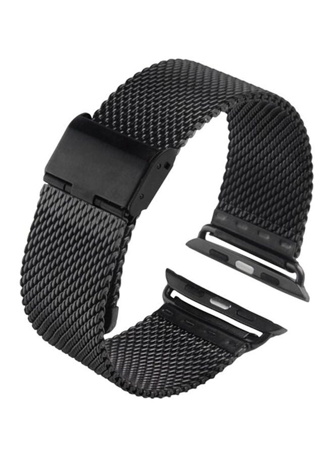 NIBEMINENT Stainless Steel Replacement Band For Apple Watch Series 3/2/1 Black 