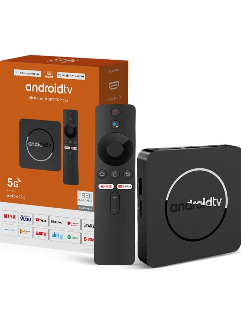 Android14  TV Box with Voice Remote - Allwinner Quad-Core, 4K Full HD, Dual WiFi & Bluetooth, HDMI, Supports BesTV/MP3/AVI/VOB, Pocket-Sized  - Image 1
