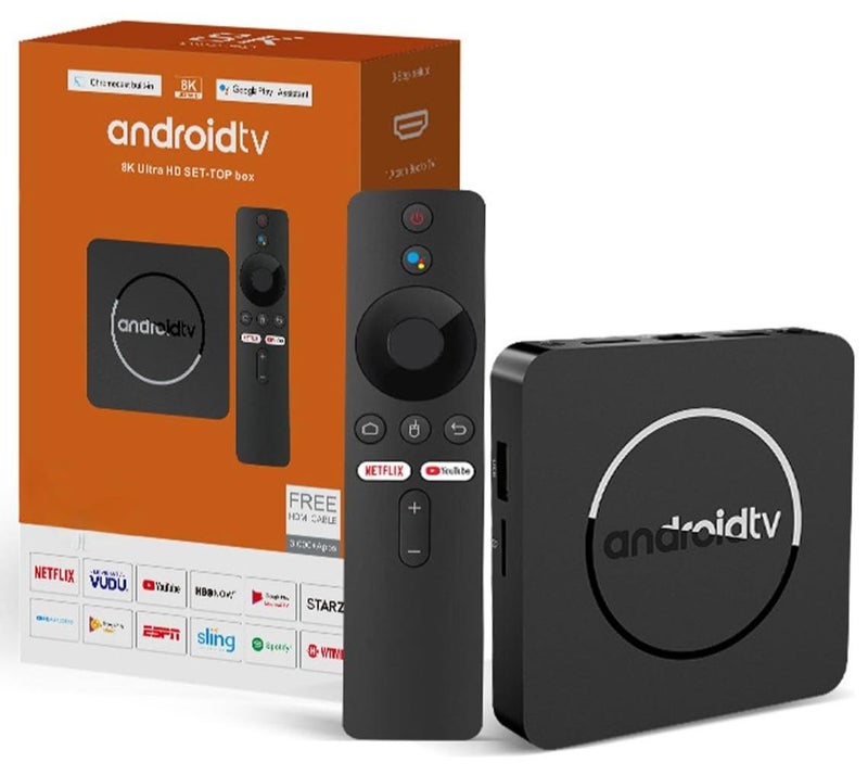 SYXUMLKLS Android TV 14 box with Voice Remote - Allwinner Quad-Core, 8K Full HD, Dual WiFi & Bluetooth, HDMI, Pocket-Sized - Image 1