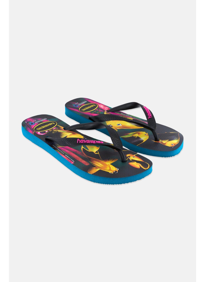 havaianas - Men Graphic Slip On Slippers, Teal Combo - Image 1
