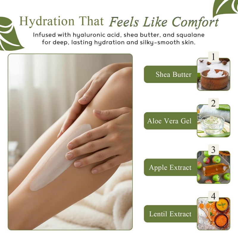 M.D. Blend Crepe-Ease Dermatologist-Developed Body Moisturizer - Fragrance-Free Hydrating Cream for Sensitive Skin - Hyaluronic Acid & Shea Butter for Neck, Arms & Legs, 4 oz - Image 4
