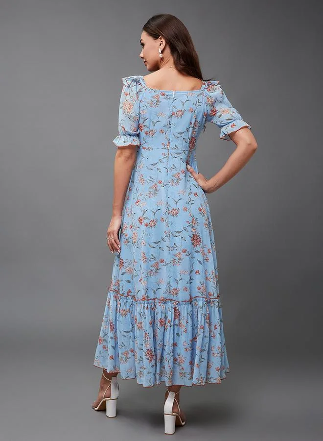 Styli Floral Print Maxi Dress