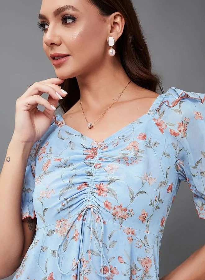 Styli Floral Print Maxi Dress