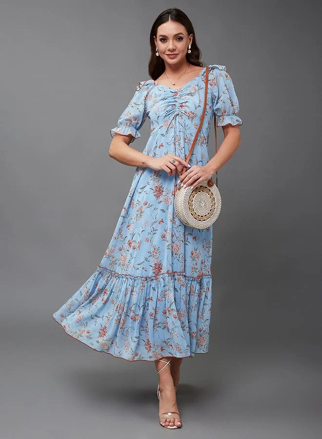 Styli Floral Print Maxi Dress