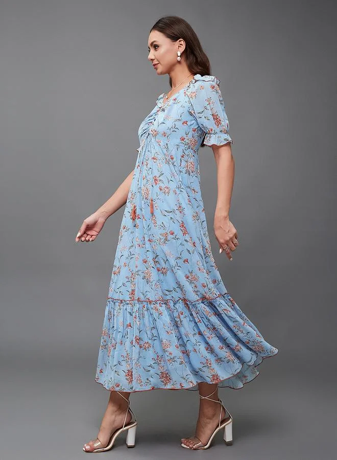 Styli Floral Print Maxi Dress