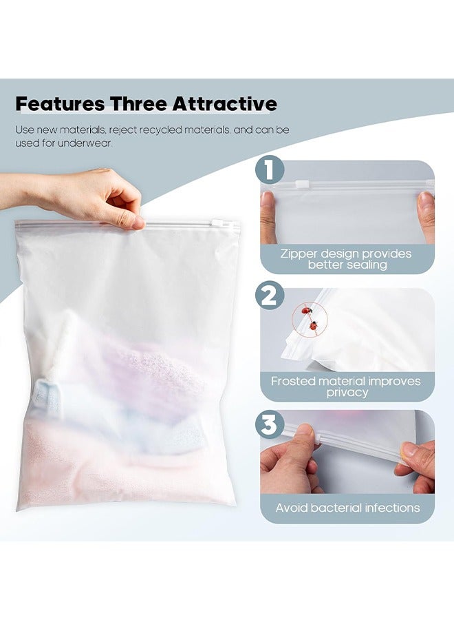 HS 20 PCS Frosted Clothes Packaging Bags For Shipping Clothes Bags Space Saving Large Plastic Zip Lock Bag Resealable Frosted Packing Bag Travel Storage Bags For Clothing Shoes, No Odor 35x45CM - Image 5