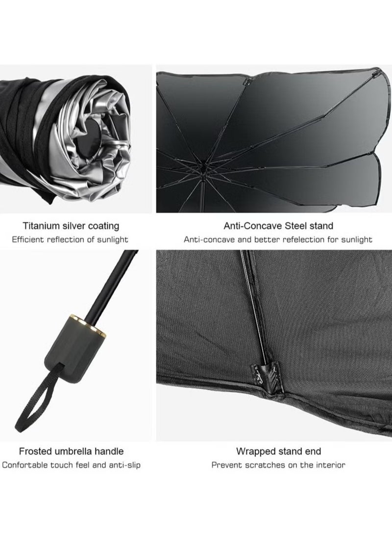 Raxoom Car Sun Shade Windshield Front Windshield Reflective Sunshade for Vehicle Blocks UV Ray - Image 2