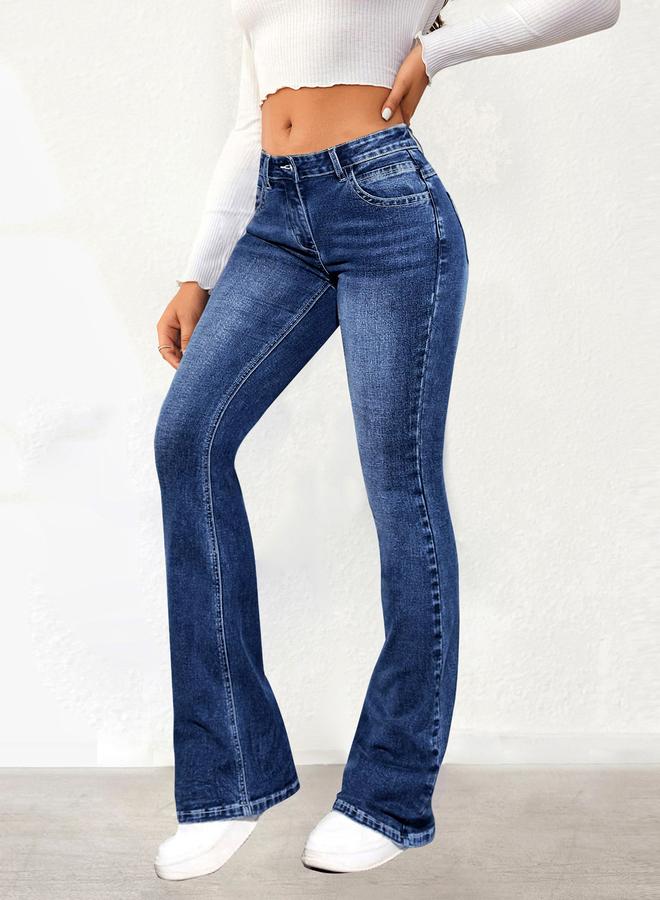 Take Two Blue Mid-Rise Flare Jeans - Image 4