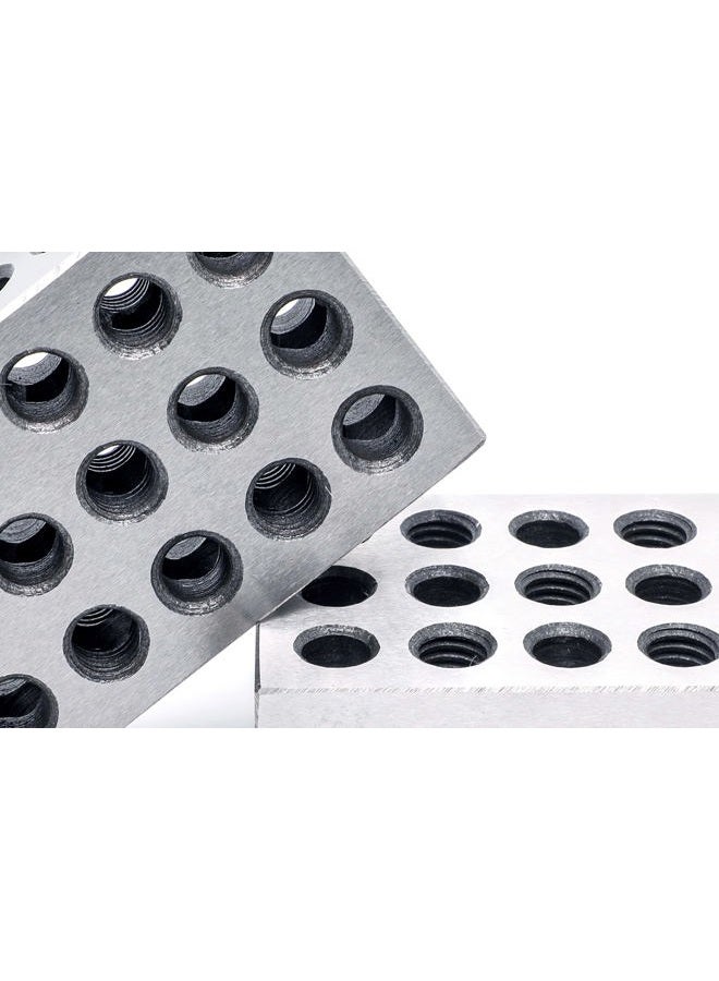 LLDSIMEX Pair 1" x 2" x 3" Precision Steel 1-2-3 Blocks 23 Holes - Image 3