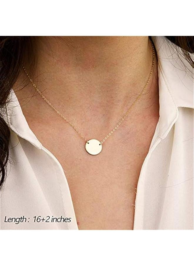 Arabest - Layered Choker Necklace with 14K Gold Plated Y Pendant Disc Bar Multilayer Adjustable Layering Choker for Women - Image 1