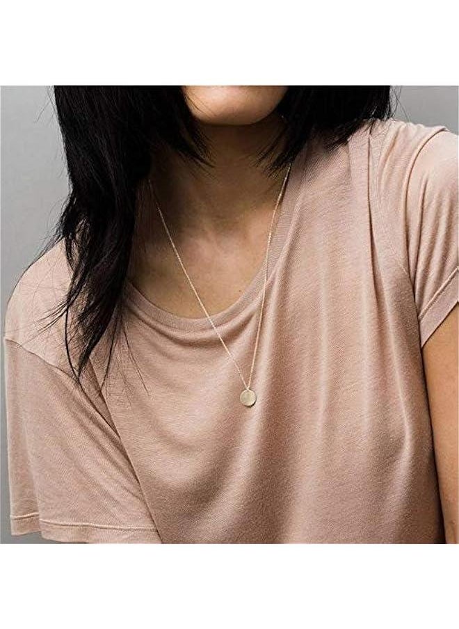 Arabest - Layered Choker Necklace with 14K Gold Plated Y Pendant Disc Bar Multilayer Adjustable Layering Choker for Women - Image 1