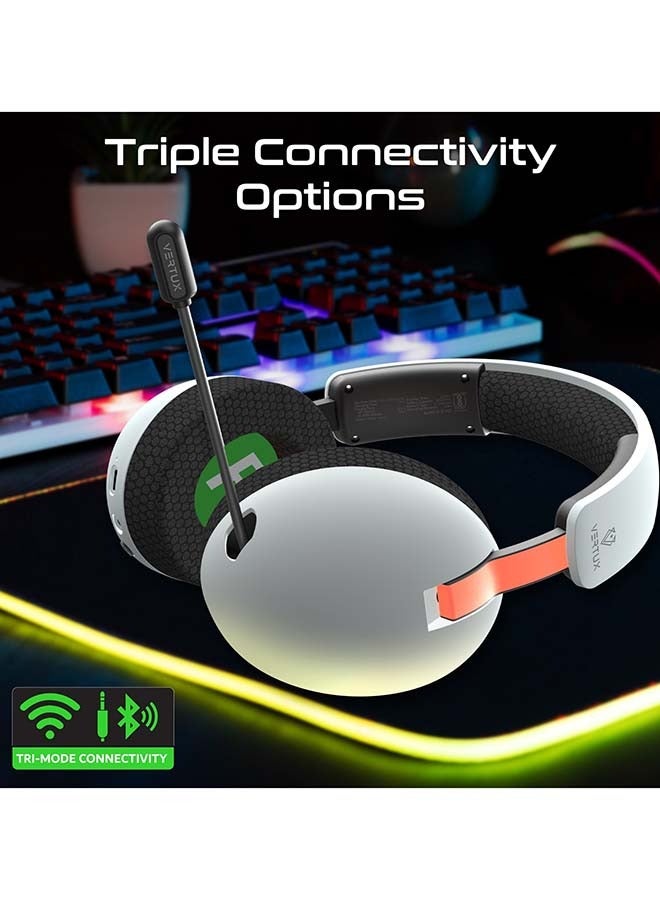 Vertux High-Fidelity Over-Ear Gaming Headset with Triple Mode Connectivity, Retractable Omni-Directional Microphone, Ultra-Low Latency, and Up To 80 Hours Playback - Image 3