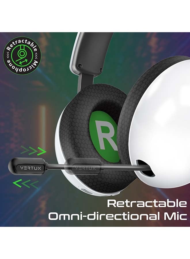 Vertux High-Fidelity Over-Ear Gaming Headset with Triple Mode Connectivity, Retractable Omni-Directional Microphone, Ultra-Low Latency, and Up To 80 Hours Playback - Image 4