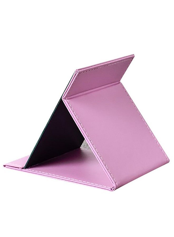 JOLY Protable PU Leather Mirror Folding Desktop Makeup Mirror with Adjustable Stand for Personal Use,Travelling (L, Pink) - Image 3