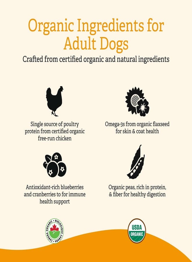 GATHER Free Acres Free-Run Chicken Grain-Free & Gluten-Free Dry Dog Food, Healthy Kibble Made with USDA Certified Organic & Non-GMO Ingredients, for Adults & Seniors, 6 lb Bag - Image 3