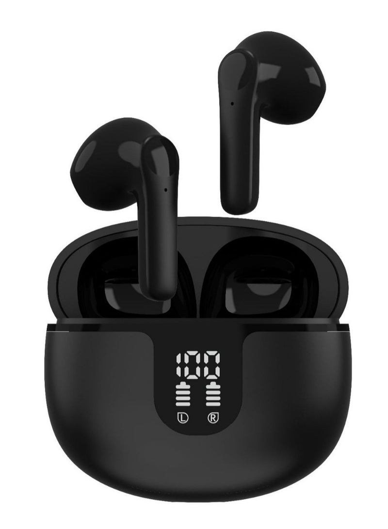 New TWS Waterproof Sports In-Ear Wireless Earbuds, Bluetooth Earphones with LED Digital Display for iPhone IOS Android Windows Black - Image 1