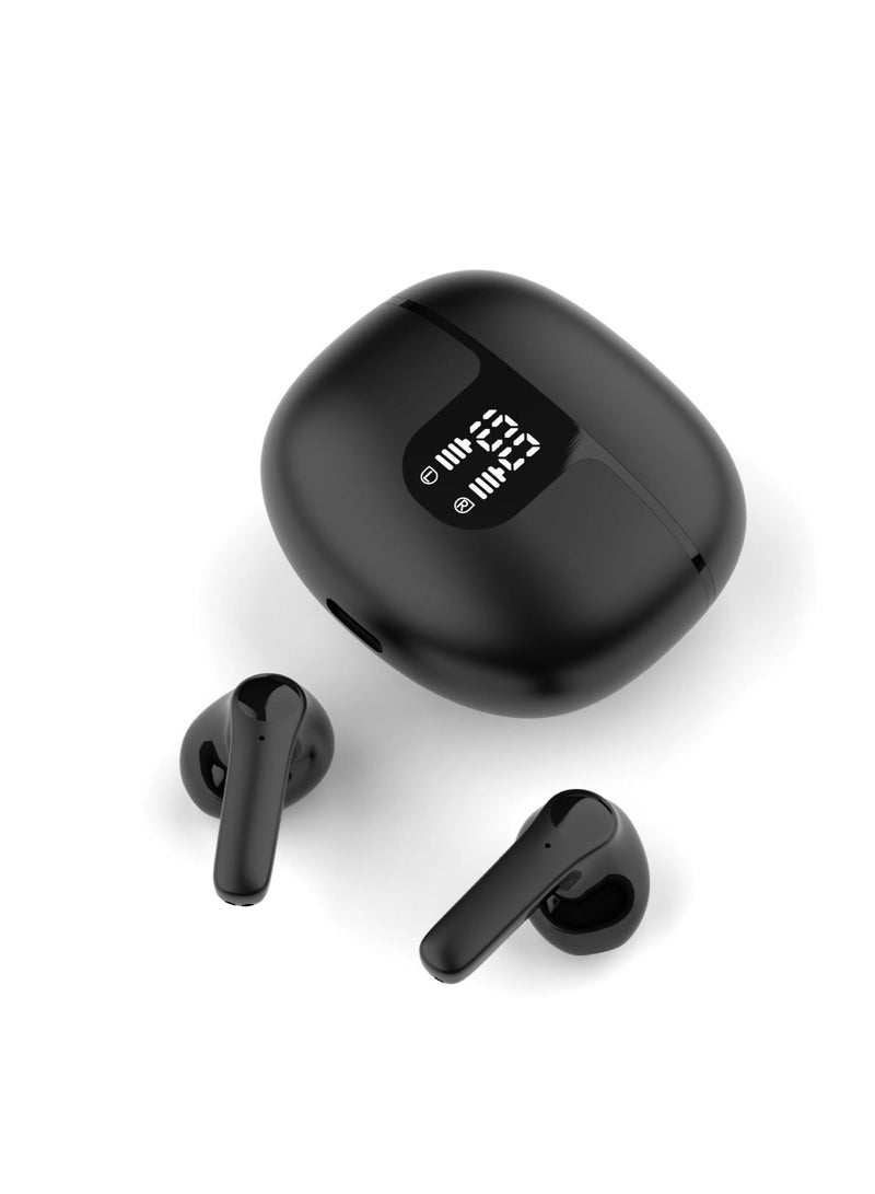 New TWS Waterproof Sports In-Ear Wireless Earbuds, Bluetooth Earphones with LED Digital Display for iPhone IOS Android Windows Black - Image 2