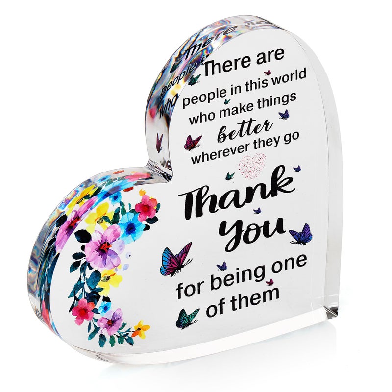 VELENTI Appreciation Gifts for Women Acrylic Heart Keepsake Thank You Gift  Cute Thank You Gifts For Women  Novelty Female Colleague Boss Volunteer Nurse Doctor Manager Director Teacher Gift