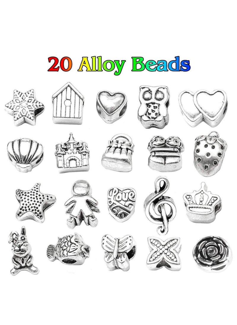 Generic - Girls Charm Bracelet Making Set Girls Jewellery Making Kits For Kids Nice Gifts For Girls Present For 8-12 Year Old Girl DIY Silver Plated Bead Snake Chain Jewelry Bracelet - Image 1