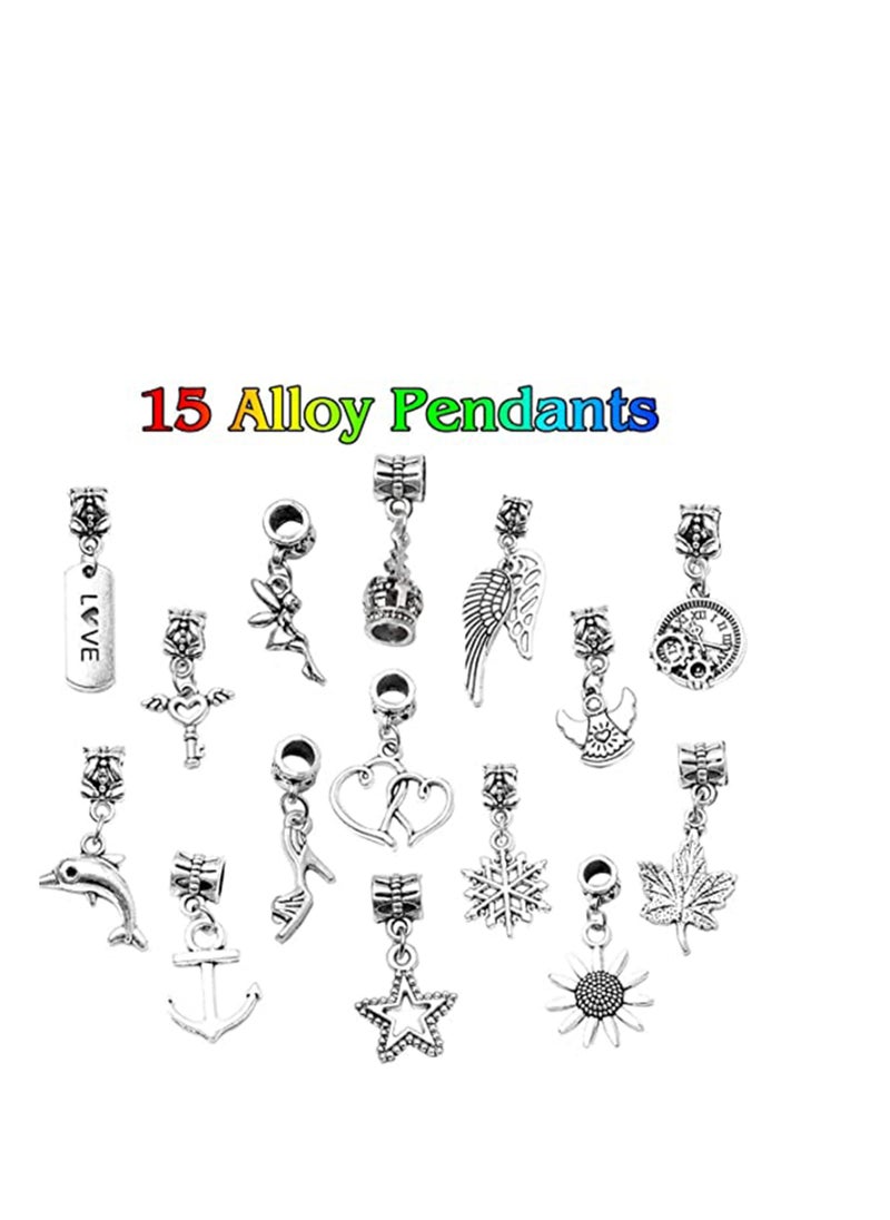Generic - Girls Charm Bracelet Making Set Girls Jewellery Making Kits For Kids Nice Gifts For Girls Present For 8-12 Year Old Girl DIY Silver Plated Bead Snake Chain Jewelry Bracelet - Image 1