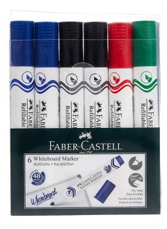 FABER-CASTELL 6-Piece Chisel Tip White Boatrd Marker Multicolor  - Image 1