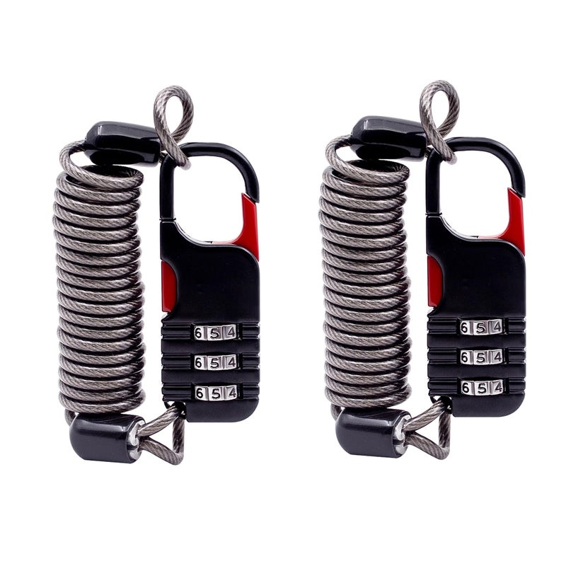 UP Security Small Combination Ski Lock with Retractable Cable (3ft/91cm Wire), Thin Cable Locks with Combination for Travel Luggage, Suitcases, Backpack, Snowboard, Bike, Motorcycle Helmet Anti Theft - Image 1