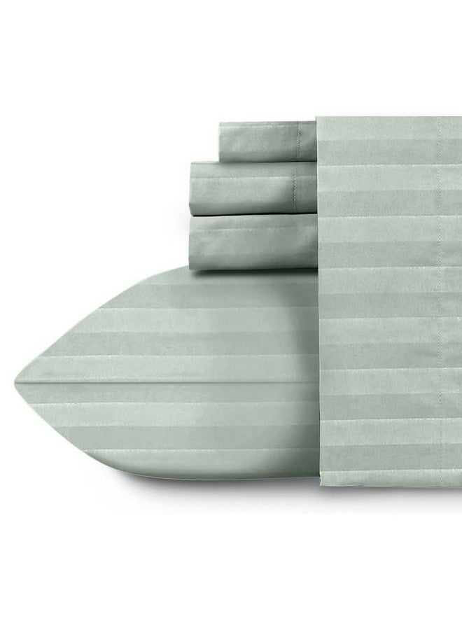 Naksh Bedsheet King Size Bed Cotton 210 TC Stripes, Silver | 1 King Size Bedsheet Cotton (108 x 108 Inch) and 2 Pillow Covers - Image 5