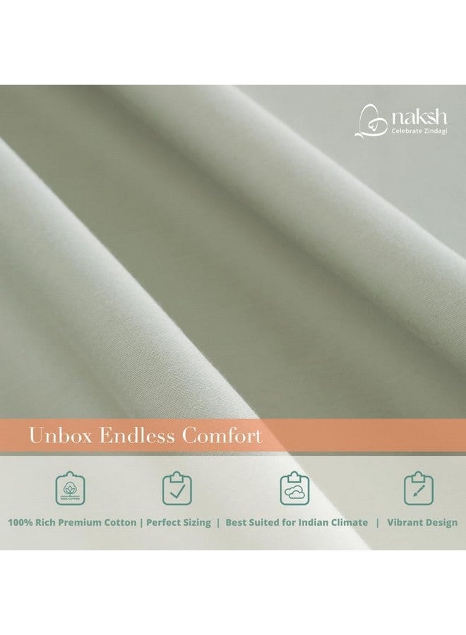 Naksh Bedsheet King Size Bed Cotton 210 TC Stripes, Silver | 1 King Size Bedsheet Cotton (108 x 108 Inch) and 2 Pillow Covers - Image 4