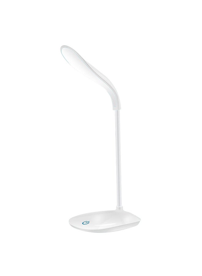 Rechargeable Led Desk Lamp Portable USB Charging & Plug-in 360° Flexible Hose Reading Lamp Students Children Soft Light Eye-Caring Touching Control Table Lamp