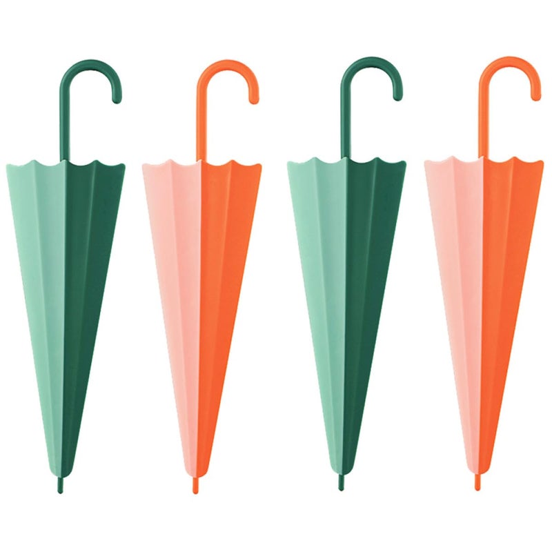 Umbrella Design Shower Squeegee Set 4Pcs Green and Orange Glass and Mirror Cleaner - Image 2