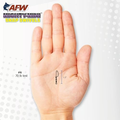 AFW American Fishing Wire Mighty Mini Stainless Steel Snap Swivels, Size #4/0, 600 lb Test, Gunmetal Black, 50 pc - Image 5