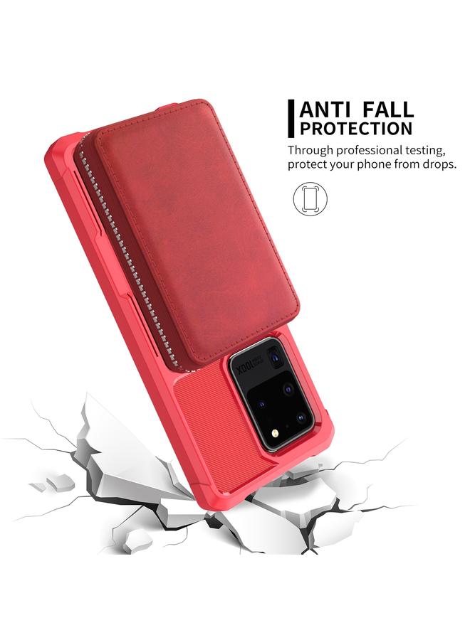 S-TOP Case For Samsung Galaxy S20 Ultra Zipper Wallet Card Bag PU Back Phone Case - Image 5