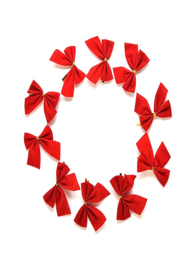Dzrige Christmas Bows Mini Red Bows for Happy New Year Xmas Decoration Supplies Christmas Tree Party Gift - Image 2