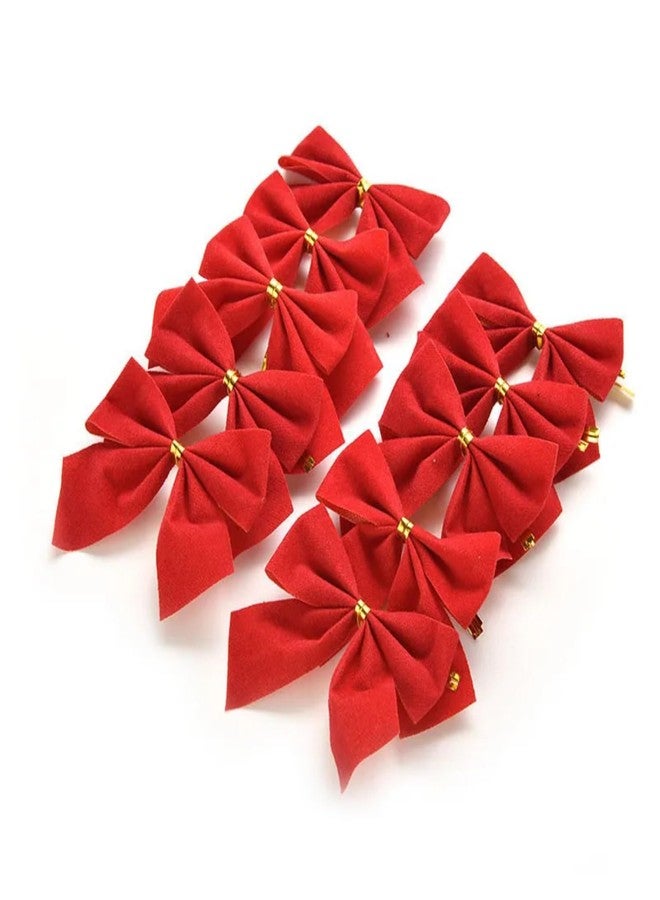 Dzrige Christmas Bows Mini Red Bows for Happy New Year Xmas Decoration Supplies Christmas Tree Party Gift - Image 3