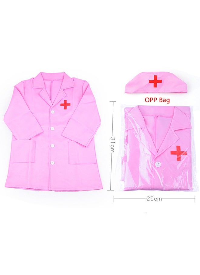 Generic Doctor Kit for Toddlers 3-5 Dress Up Toys for 2 3 4 Year Old Girls Pretend Kids Doctor Play Set with Doctor Costume Toy Stethoscope for 2 3 4 5 6 Year Old Girls Boys Birthday Gifts (Pink)  - Image 4