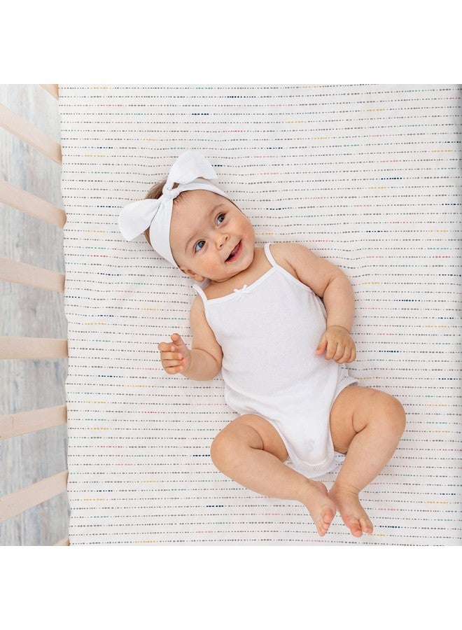 Makemake Organics Organic Crib Sheet GOTS Certified Organic Cotton Crib Sheet Fitted with Pillowcase Soft Breathable Hypoallergenic Grey Gray Color Bright Cheerful Happy (28"x52", Gray Pebble Pop) - Image 2