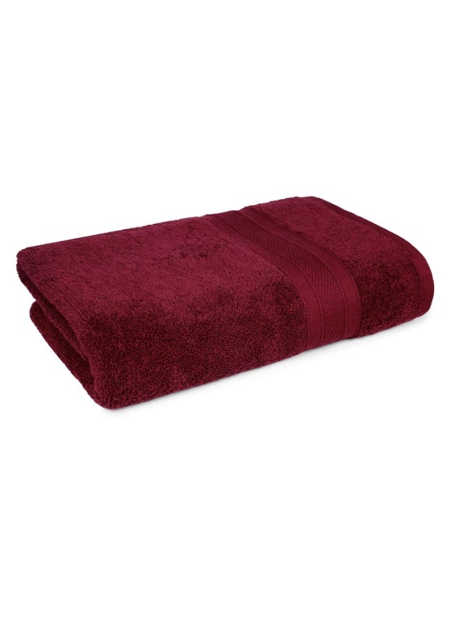 Trident Soft Comfort Air Rich 100% Cotton Towels for Bath, 500 GSM Large Size Bathroom Towels for Men/Women, 1 Piece Bath Towel (69cm x 137cm), Red Wine - Image 1