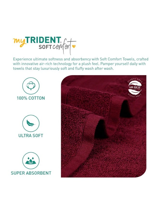 Trident Soft Comfort Air Rich 100% Cotton Towels for Bath, 500 GSM Large Size Bathroom Towels for Men/Women, 1 Piece Bath Towel (69cm x 137cm), Red Wine - Image 3