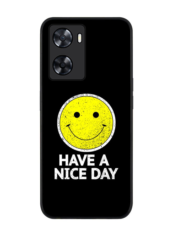 Stylizedd Rugged Black edge case for OnePlus Nord N20 SE Slim fit Soft Case Flexible Rubber Edges Anti Drop TPU Gel Thin Cover - Have a nice day - Image 1