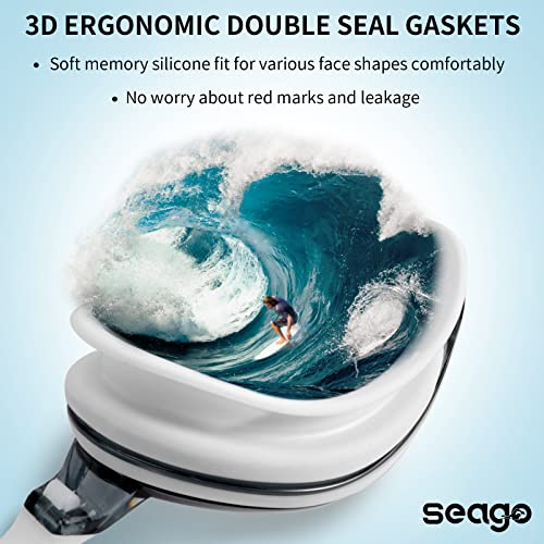 Seago Shortsighted Swimming Goggles Nearsighted Swim Goggles Anti Fog UV Protection Fit for Adult Men Women Youth Junior, No Leaking Clear Vision Pool Swim Glasses Tinted Flat Lens with 3 Nose Pieces - Image 5